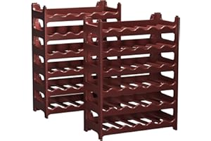 ARTECSIS Cantinetta Portabottiglie in Plastica Modulare 72 Bottiglie Marrone