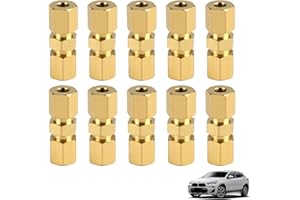 UNILLEA Set de 10 Connecteurs de Tuyau de Frein 4,75mm, Raccords en Acier Cuivré Sans Embouts pour Câbles de Frein, Installation Facile, Haute Résistance à la Pression et Fiabilité pour Réparations et Amélior