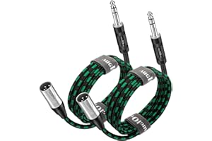 Augioth XLR Male to 1/4 cable 1 Meter 2Pack, Balance 6.35mm TRS Plug to 3-pin XLR Male, Quarter inch TRS Male to XLR Male Mic Cable for Power Speaker, Mixer, Amplifier