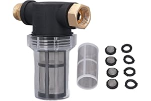 TOWEBOORY Filtro de Manguera de jardín, prefiltro para Bombas de jardín y Sistemas de abastecimiento de Agua domésticos Filtro de tubería de 3/4" Filtro de Agua de sedimentos hacia Abajo