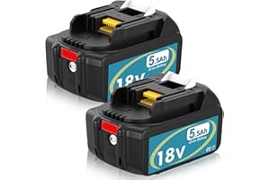Ibanti BL1860B 18V Reemplazo para Makita 18V Bateria BL1850 BL1840B BL1830B BL1820B BL1860 BL1840 BL1830 BL1820 con indicador de Carga Herramientas eléctricas inalámbricas (Negro Azul)