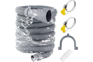 HBSFBH Ablaufschlauch Waschmaschine, 4M blaufschlauch Verlängerung, Waschmaschinenschlauch Verlängerung, inkl Schlauchverbinder und Schlauchschellen, für Waschmaschine Geschirrspüler