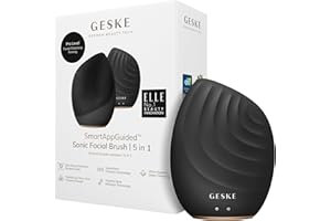 ‎GESKE GESKE | SmartAppGuided™ Sonic Facial Brush 5 in 1 | Elektrische Gesichtsreinigungsbürste | Weiche Bürste aus Silikon | Professionelle Gesichtsreinigung | Gesichtsreinigungsgerät | Gesichtsmassagegerät
