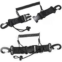 2er Set Tauchkamera-Spiralseile - Einziehbare Sicherheitsleinen Mit Karabiner Für Unterwasserkameras