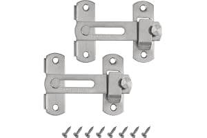 GHLIANGZHOU 2 st 10 cm skjutgrindsspärr, silver rostfritt trädgårdsdörrlås