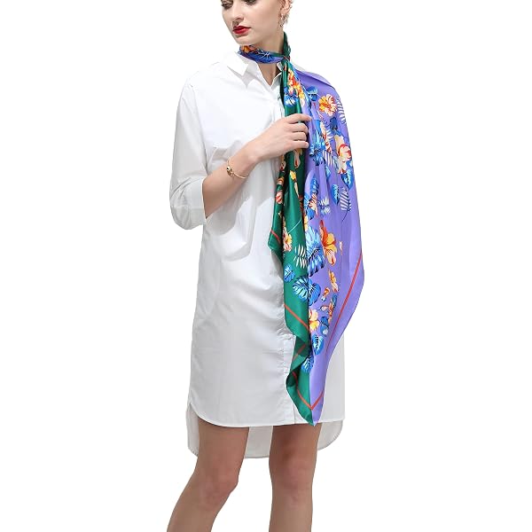 Foulard Lorenzo Cana 100% Soie - 70x70cm, Motif Oriental, Printemps/Été