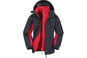 Mountain Warehouse Veste imperméable 3-en-1 Cannonball pour Enfant - Respirante - Coutures étanchées, Capuche Amovible, col doublé en Tricot - Marche et randonnée, Hiver