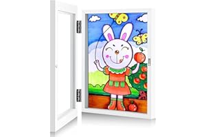 DMKYDM Cadre Photo A4 Pliant pour Enfants - Cadre d'Art Acrylique Pliable à Remplir pour Afficher ou Suspendre les Oeuvres d'Art - 1 Pièce Blanc