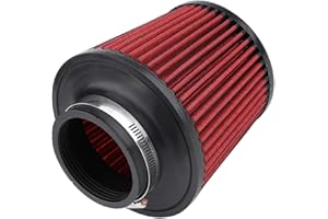 Esenlong Modification Universelle de La Voiture Admission D'air à Haut Débit D'admission D'air à Cône Rond Nettoyant de Filtre à Air 76Mm