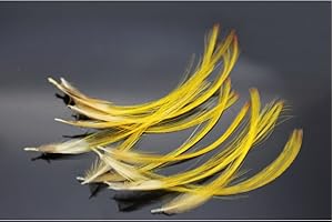 Tigofly 50 pcs/lot 3 sizes mixed Natural Golden Color Pheasant Crest Feather Fly Tying Materials