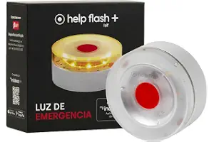 help flash IoT+, Luz de Emergencia V16 con Geolocalización y más de 290 candelas de potencia, Exigible a partir de 2026, Conectada con DGT 3.0, Señal V-16 para Coches, plan de datos incluido