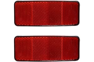 YENVORY Catarifrangenti con Montaggio a Vite 2PCS 96.4 * 52.1mm, Catarifrangente per Rimorchi, Trattori, Biciclette, Catarifrangenti Occhio di Gatto, Catarifrangente Rosso