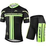 Completo Ciclismo Uomo Estivo, Traspirante ed Elastico Magliette da Ciclismo  Maniche Corte con Salopette Ciclismo per MTB, Verde : Amazon.it:  Abbigliamento