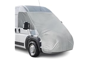 MRWIZMS Fiat Ducato Windscreen Cover|Typ 250 |Ab 2006| Fiat Ducato Front Window Cover 600D Oxford Cloth Anti-Condensation in Winter and Sun Protection in Summer (Grey,FIAT Ducato 2016-2023-Full)