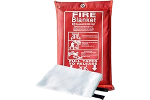 BRENSTEN Emergency Fire Suppression Blankets 40" x 40" Fire Proof Fiberglass Blanket for Survival - High Heat Resistant Fire Extinguisher for Office, Home, Kitchen, Grill, Camping, Car, School, etc. 1-Pack