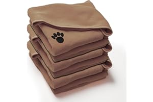 Brista Pack of 3 Dog Towel Plain Brown Microfiber Super Absorbent & Soft Pet Towels with Quick Drying Technology - Great Personalised Bath Robe for All Dogs, Cats & Pets 90 X 60cm