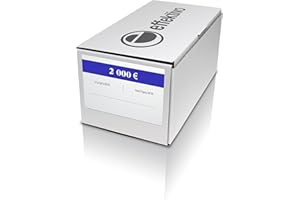 ‎EFFEKTIVO effektivo Geldschein-Banderolen für 20 Euro Banknoten (100 x 20 Euro) 1.000 Stück, 10372, 1000 Stück für Euro Banknote 20,-, Für 20 € Banknoten