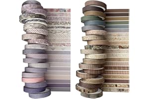 SLAXJNE 40 Rollos De Cinta De Papel Retro, Cinta De Bricolaje Para Diario De Mano, Cinta Adhesiva Artística, Cinta Fina Creativa, Adecuado Para Álbumes De Recortes Y Diarios De Mano