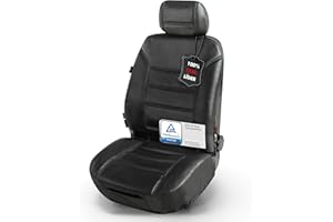 Walser Funda de Asiento de Coche Billy de Cuero Genuino Protector de Asiento de Coche, Fundas de Asiento de Cuero en tamaño Universal Negro 19635