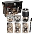 PEUGEOT - Maestro Pepper Bar - 10cm Pepper Mill with U'Select Adjustment - 3 Premium Peppercorns, 3 Interchangeable Empty Vials, Felt - Made in France - PEFC Wood & Stainless Steel - Graphite Color