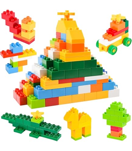 WYSWYG® Grote bouwstenenset, 240 stuks, voor kinderen vanaf 3 jaar, compatibel met andere fabrikanten, stenen box, starterset, kleurrijke grondbouwstenen, vanaf 3-4-5 jaar