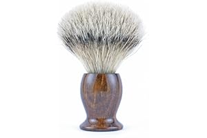 Mens Travel Size Shaving Brush Wood Handmade Vintage Barber London Shaving Brushes for Men-Vegan Fast Lather Shave Brush for Wet Shaving
