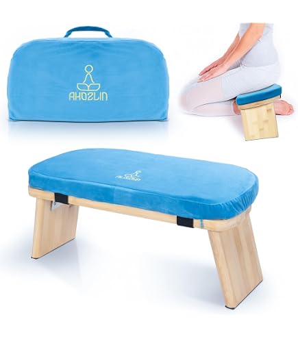 Sedia Da Meditazione Portatile In Legno Con Cuscino Morbido – Base Antiscivolo Per Yoga E Preghiera – 28x22.5x25 Cm