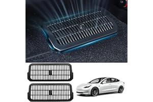 TOPABYTE Tesla Model 3 Highland 2024 Couvercle de ventilation de siège arrière Grille d'aération de flux d'air sous le siège Protecteur de grille de sortie de climatisation (2 pièces)