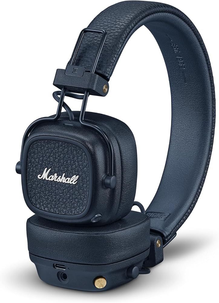 Marshall Major V Bluetooth, OE, Midnight Blue | 100+ Saat Çalma Süresi | Aramalar için Mikrofon | Seyahat için Hafif Katlanabilir Tasarım | Çıkarılabilir Ses Kablosu