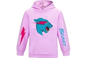 CKCKTZ Mr Beast - Sudadera con capucha para niños y niñas, sudadera de manga larga con dibujos animados, camiseta clásica