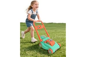 CT SPORTS Kids Lawn Mower with Realistic Grass-Cutting Action and Sounds–No Batteries Required | Kids Lawn Mower，Fun Outdoor Push Toy for Kids