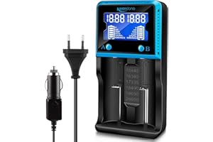 Chargeur Batterie 18650, Keenstone Chargeur de Piles Intelligent Universel avec Ecran LCD pour Piles Rechargeables Ni-MH Ni-CD Li-ION LiFePO4 IMR AA AAA 10440 14500 16340 26650 etc