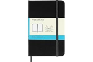 Moleskine Classic Dotted Paper Notebook, Hard Cover and Elastic Closure Journal, Color Black, Size Pocket 9 x 14 cm, 192 Pages