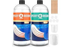 ISTOYO Resine Epoxy, 2L/64oz Epoxy Resine Transparent, Durcissement Rapide Pas de Bulles résine époxy kit, pour Fabrication de Bijoux, Moulage, Bricolage, Bois Coulé de Revêtement
