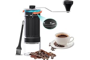 LUNARFIERY Molinillo de Café Manual Portátil 30g, 40 Ajustes, Molinillo Cónico con Manivela para Espresso, Filtro/Pour Over - Mini para Viaje, Camping, Oficina en Casa