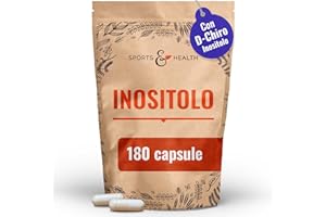CDF SPORTS & HEALTH SOLUTIONS Inositolo Capsule – 180 Capsule Complesso di Inositolo – Mio inositolo D-Chiro Inositolo, 2000mg per dose giornaliera, Senza additivi – Myo Inositolo integratore ad alto dosaggio Inositol Mioinositolo