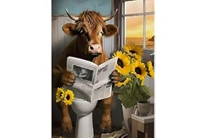 Viart Cow Paint by Numbers for Adults,Highland Cow Painting by Numbers for Adults,Animal Adult Paint by Numbers Kits for Home Wall Decor 12x16inch