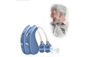 Britzgo Appareil rechargeable, conception derrière l'oreille, 7g，40 heures d'autonomie, suppression du bruit, livret d'instructions en français inclus (1204-bleu-double)