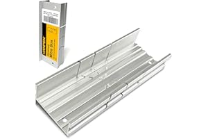 Hanpex Metal Small Aluminum Miter Box 5.3 Inch Small Tiny Mitre Box for Manual Saw for Hand Saw 3 Cutting Angles - Ideal for Cutting Wood and Soft Metal