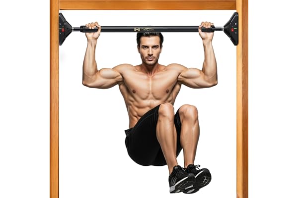 Adipro Adjustable Pull Up Bar Wall Mounted at Home and Gym Doorway Pullup, Pushup, Hanging Workout Equipment for Kids, Women & Men Push Up Exercise Door Rod for Strength & Height Increase (73-95 CM, Black)
