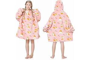 MOKANI Bluza z kapturem, dla dzieci, z rękawami, przenośna bluza z kapturem, super miękka, ciepła, wygodna bluza z kieszenią dla chłopców i dziewczynek