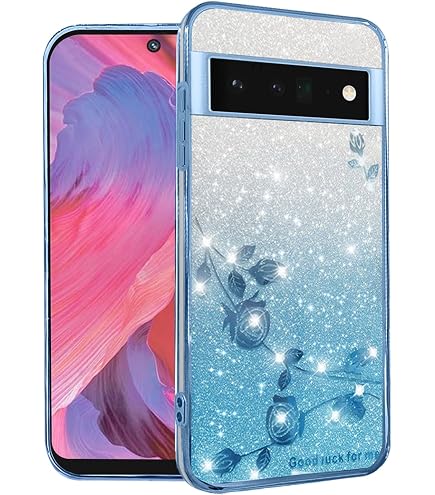 Handyhülle Für Google Pixel 9A Mit Umhängeband – Transparentes Glitzer-Blumen-Design, TPU, Inkl. Schultergurt & Handschlaufe