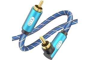 EMK Współosiowy kabel audio Kabel subwoofera Kąt cyfrowy Audio RCA RCA 90-stopniowy kabel koncentryczny do głośników Smart HDTV DVD Kabel odbiornika Hi-Fi (3 M)