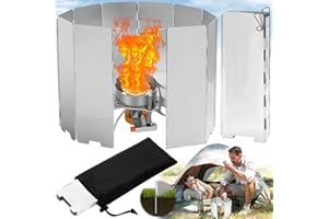 EXBRITH 10 Piezas Parabrisas Aluminio Plegable Aleación, Aluminio del Parabrisas para Acampar, Parabrisas Plegables al Aire Libre, para Acampar Estufa al Aire Libre, Picnic, Camping