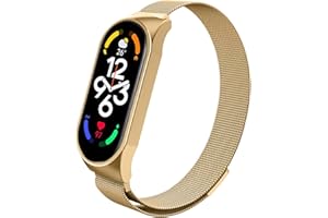 ZoRoll Bransoletka kompatybilna z Xiaomi Smart Band 7/Xiaomi Mi 7/Mi 6/Mi 5, bransoletka ze stali nierdzewnej, metalowa bransoletka do zegarka, kompatybilna z Xiaomi Band 7/Band 6/5, złoty