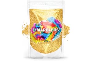 MARBLERS Gold Mica Powder [Giant Gold] 3oz (85g) | Cosmetic Grade | Epoxy Resin Pigment | Dye | Non-Toxic, Vegan, Cruelty-Free | Lip Gloss, Nails, Body Butter | Bath Bomb, Candle & Soap Making