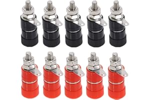 DTMENG 10pcs 4mm Bananenbuchse/Banana Socket schwarz rot Bindepfostenmutter Binding Post Nut Bananenstecker Jack Verbinder Connector Vernickelt/Bananen-Kupplung Bananen-Kupplung die Buchsen