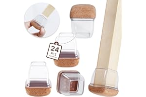 RCHYFEED 24 pezzi Coprigambe per Sedia in Silicone con Feltro, Proteggi Gambe per Mobili 14-36mm, Elastiche Protezione per Gambe Delle Sedie per Antigraffio, Feltrini per Sedie Chair Leg Protectors