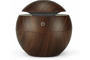 NEXILA Wood Cool Mist Ultrasonic Humidifier For Room Moisture,Aroma Diffuser For Home,Essential Oil Diffuser With Colorful Light,Auto Shut-Off Ideal For office,car,travel,home (Dark wood),130 ml