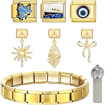 Breloques 9mm Modulables 40 Breloques Italiennes Arrderly 9mm - Modules Amovibles Argentés Pour Bracelet Personnalisable Charms Dans Le Style Italien Pour Femme